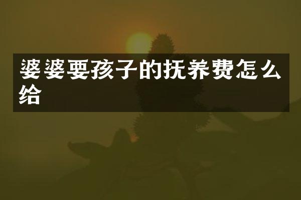 婆婆要孩子的抚养费怎么给