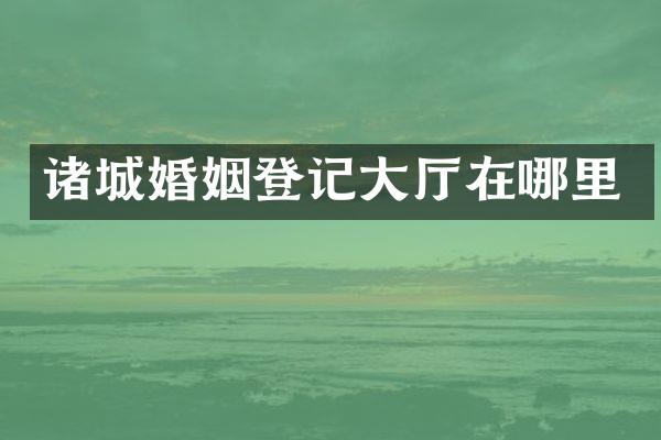 诸城婚姻登记大厅在哪里