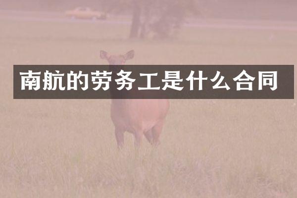 南航的劳务工是什么合同