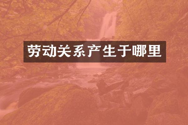劳动关系产生于哪里