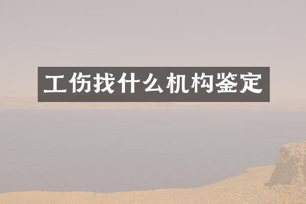 工伤找什么机构鉴定