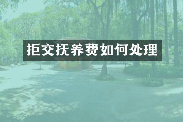 拒交抚养费如何处理