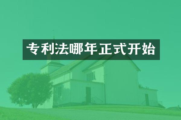 专利法哪年正式开始