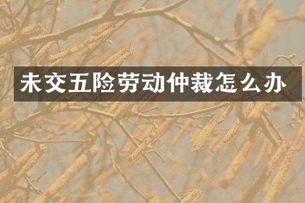 未交五险劳动仲裁怎么办