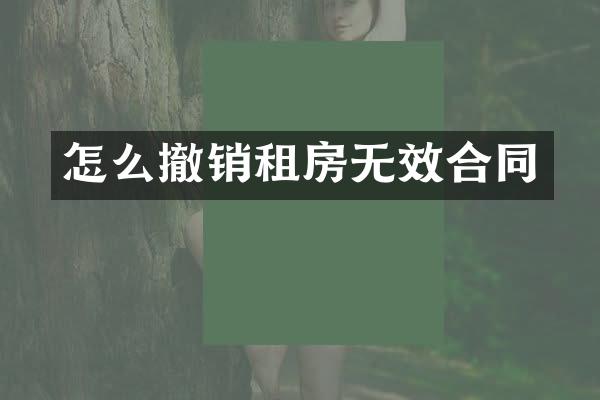 怎么撤销租房无效合同