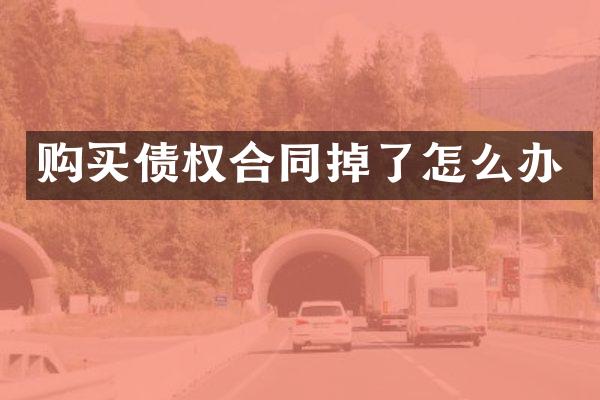 购买债权合同掉了怎么办
