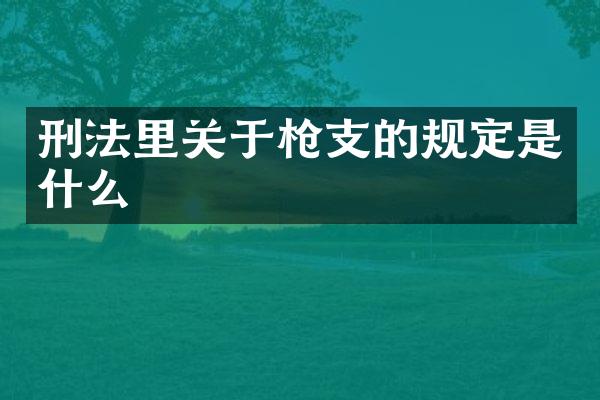 刑法里关于的规定是什么