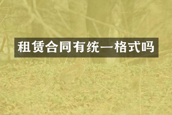 租赁合同有统一格式吗