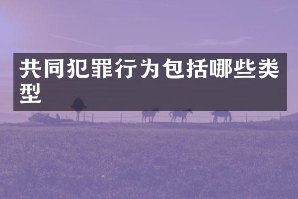 共同犯罪行为包括哪些类型