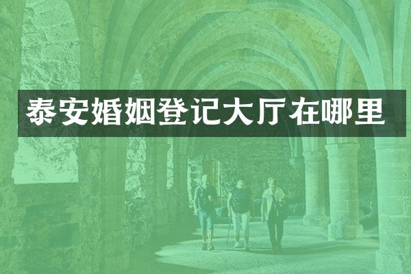 泰安婚姻登记大厅在哪里