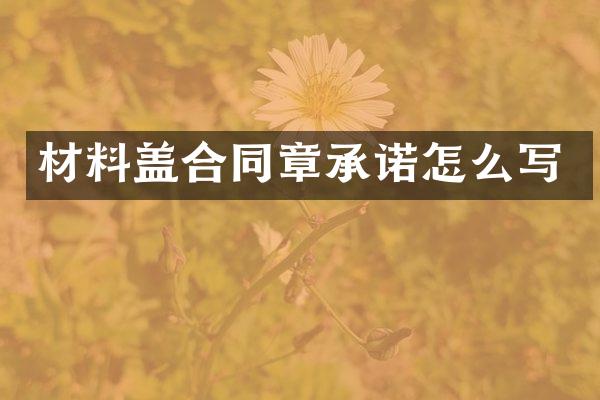 材料盖合同章承诺怎么写