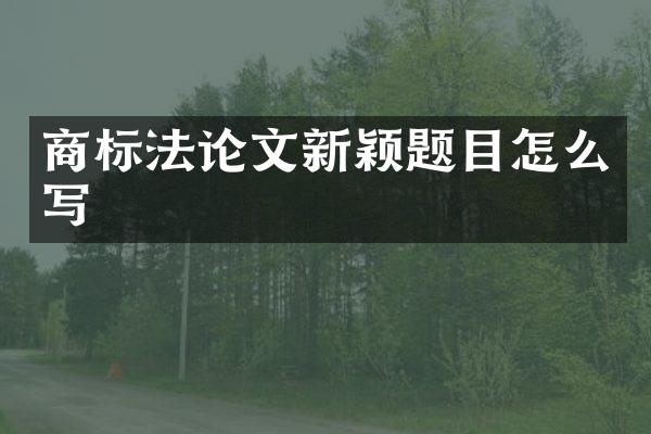 商标文新颖题目怎么写