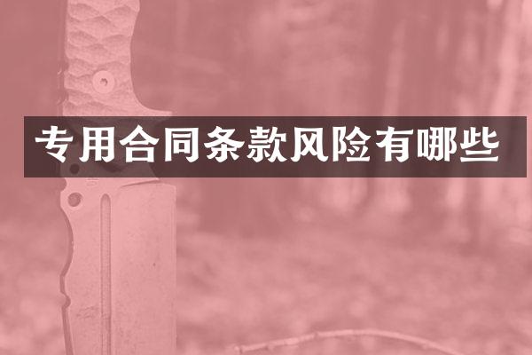 专用合同条款风险有哪些