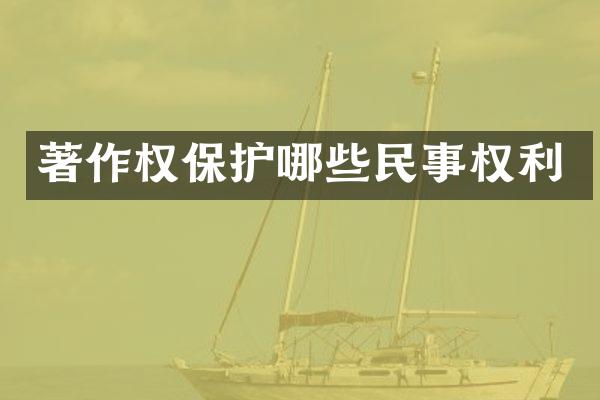著作权保护哪些民事权利