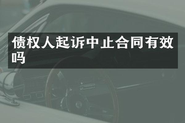 债权人起诉中止合同有效吗