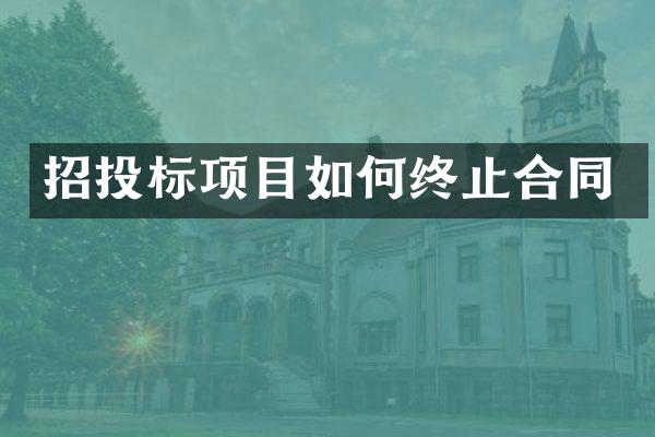 招投标项目如何终止合同