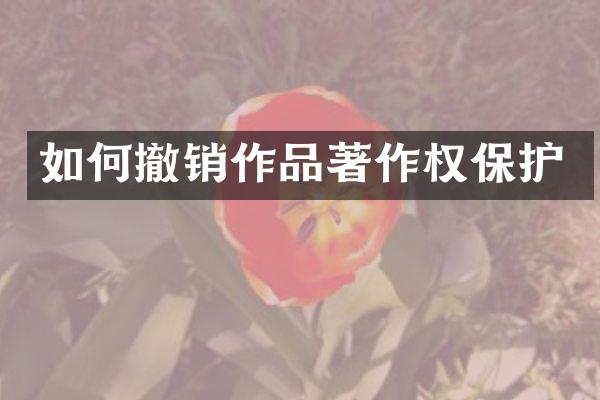 如何撤销作品著作权保护