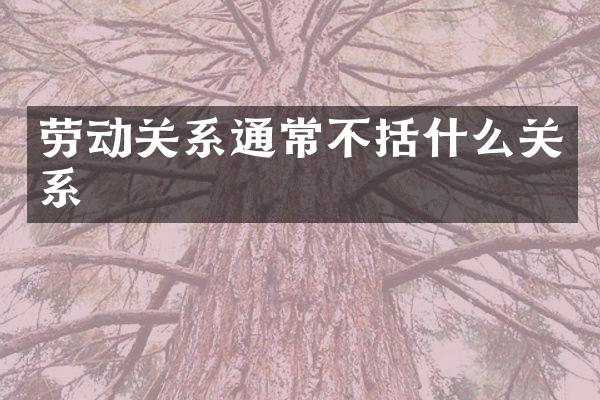 劳动关系通常不括什么关系