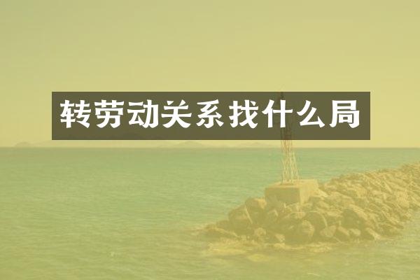 转劳动关系找什么局