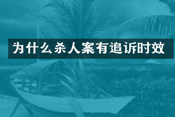 为什么案有追诉时效