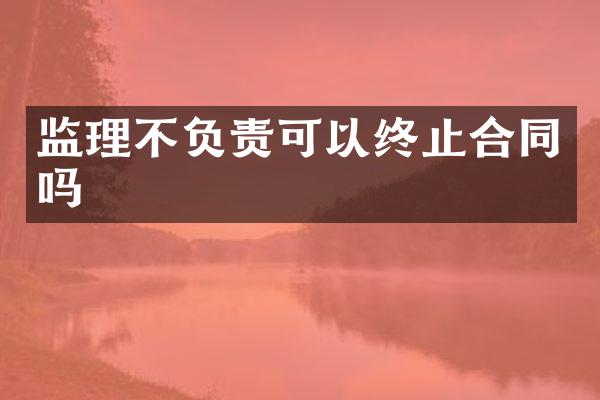 监理不负责可以终止合同吗