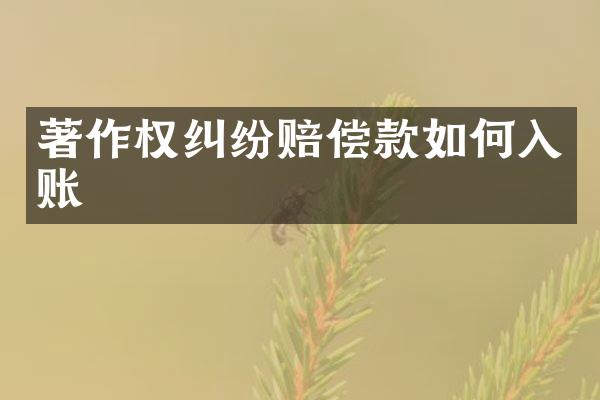 著作权纠纷赔偿款如何入账