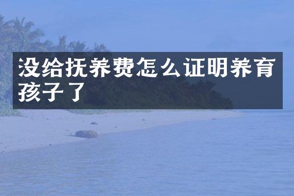 没给抚养费怎么证明养育孩子了