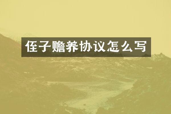 侄子赡养协议怎么写