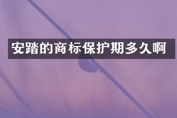 安踏的商标保护期多久啊