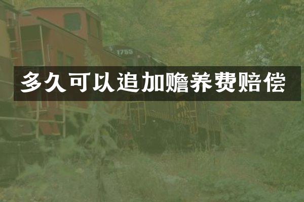 多久可以追加赡养费赔偿
