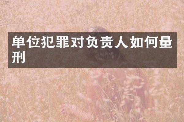 单位犯罪对负责人如何量刑