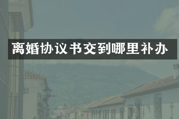 离婚协议书交到哪里补办