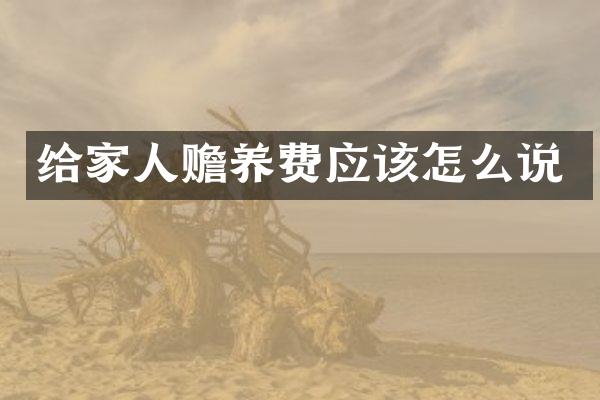 给家人赡养费应该怎么说