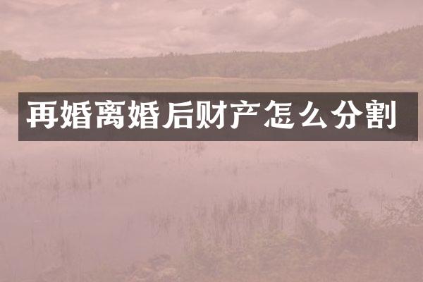 再婚离婚后财产怎么分割