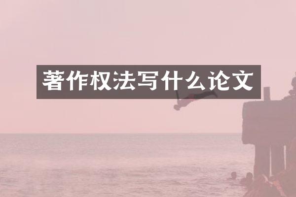 著作权法写什么论文