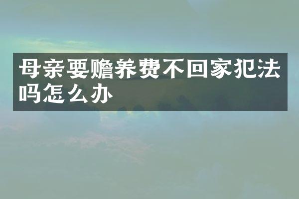 母亲要赡养费不回家犯法吗怎么办
