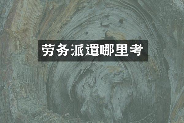 劳务派遣哪里考