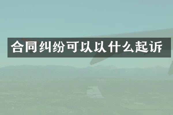 合同纠纷可以以什么起诉