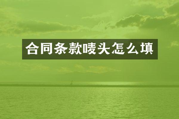 合同条款唛头怎么填