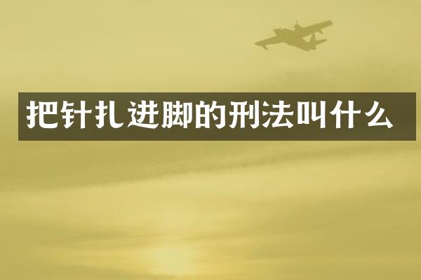 把针扎进脚的刑法叫什么