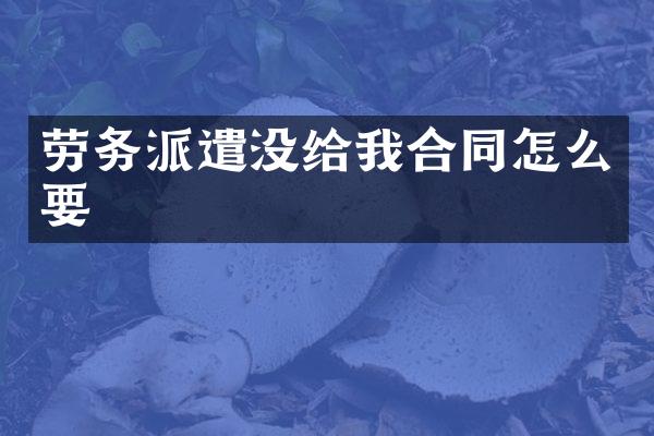 劳务派遣没给我合同怎么要