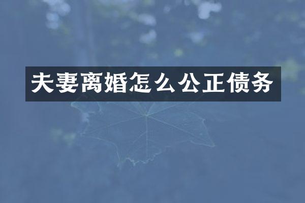 夫妻离婚怎么公正债务