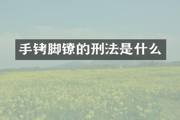 手铐脚镣的刑法是什么