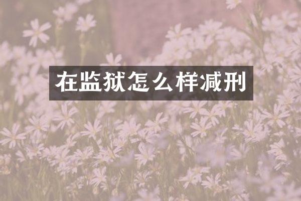 在监狱怎么样减刑