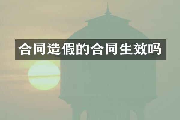 合同造假的合同生效吗