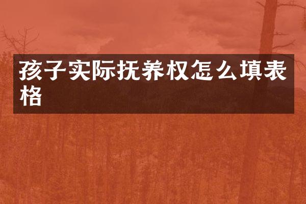 孩子实际抚养权怎么填表格