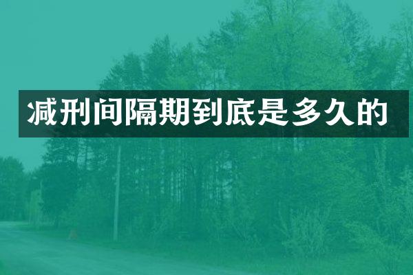 减刑间隔期到底是多久的