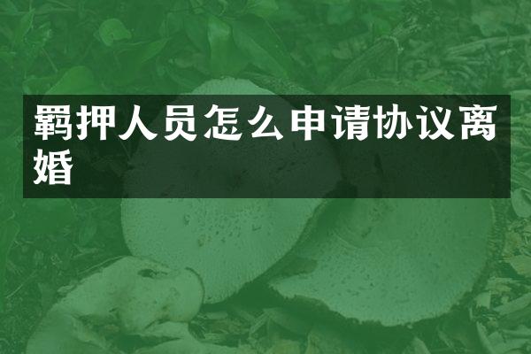羁押人员怎么申请协议离婚