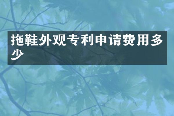拖鞋外观专利申请费用多少