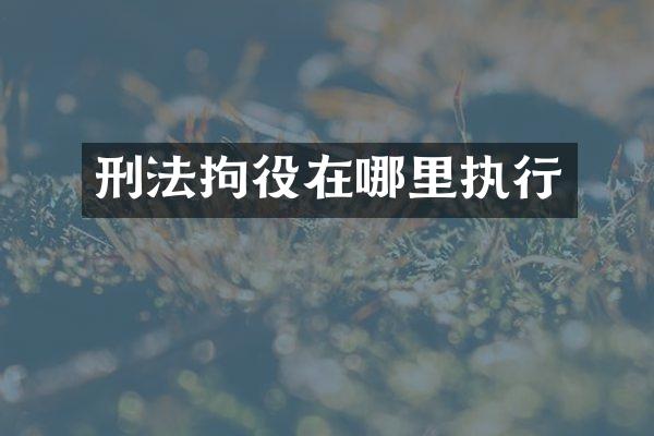 刑法拘役在哪里执行